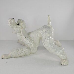 Kay Finch California Pottery Large Playful Crouching Poodle Dog Figurine *Repair
